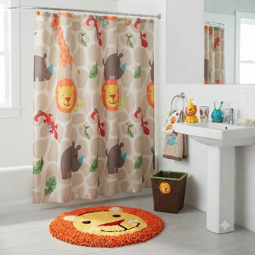 Jungle Kids Bathroom accessories & Decor Set