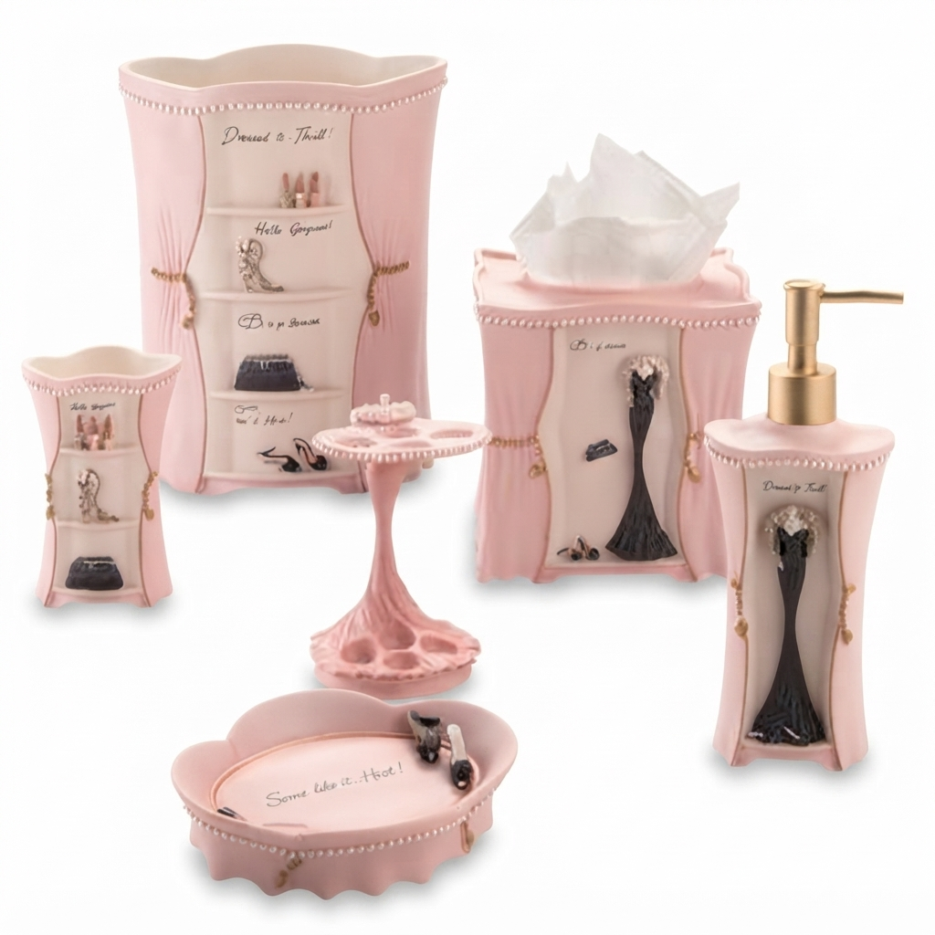 Dressed to Thrill Fashion Theme Bathroom Accessories & Decor Mega-Bundle