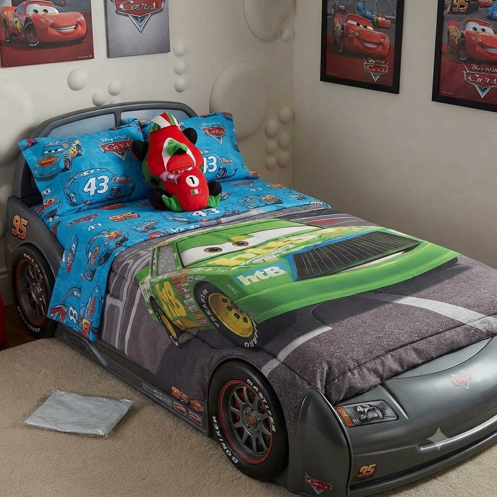 Disney Pixar Cars Full Bedding & Plush Character Pillow Mega-Bundle