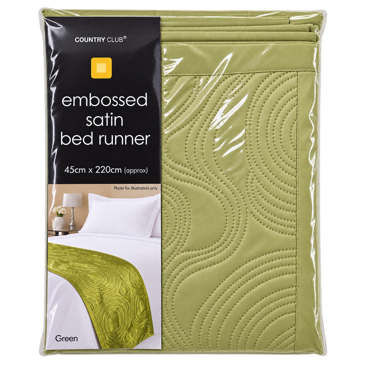 Country Club Embossed Satin Bed Runner