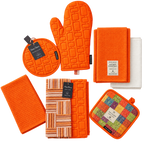 Oven Mitts Heat Resistant Kitchen Gloves and oval pot holder set