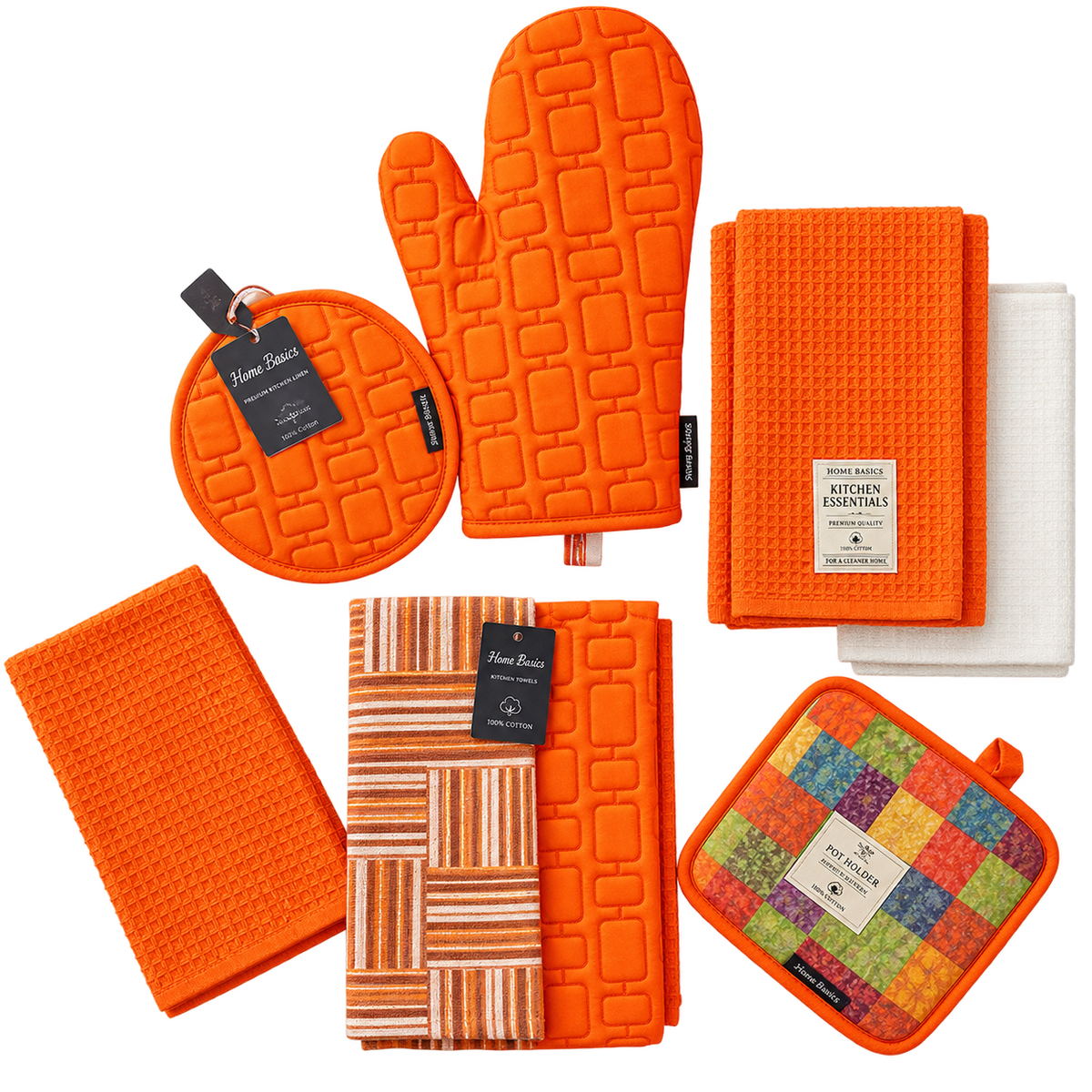 Oven Mitts Heat Resistant Kitchen Gloves and oval pot holder set