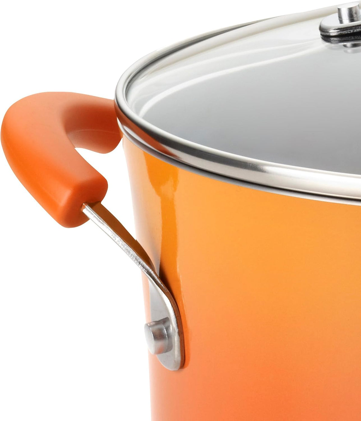 Rachael Ray Brights Nonstick Cookware Pots and Pans Set, 10 Piece, Orange Gradient