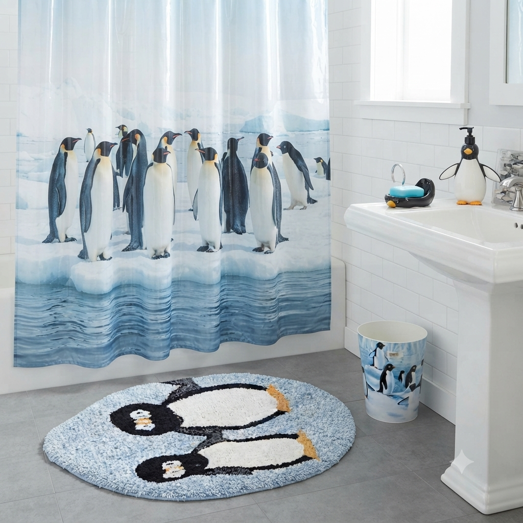 Penguin Arctic Complete Kids Bathroom Decor Set