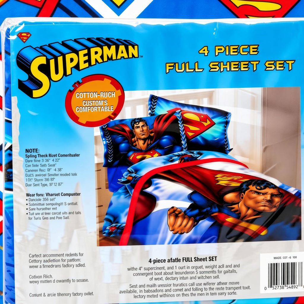 Superman 4 Piece Full Sheet Set