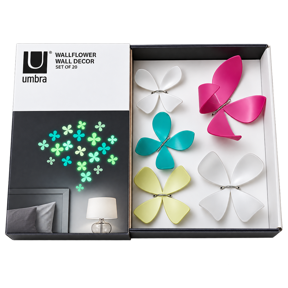 Umbra Wall Decor WallFlower Glow | Set of 20