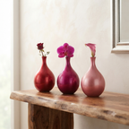 Metallic pink gradient mini ceramic bud vases