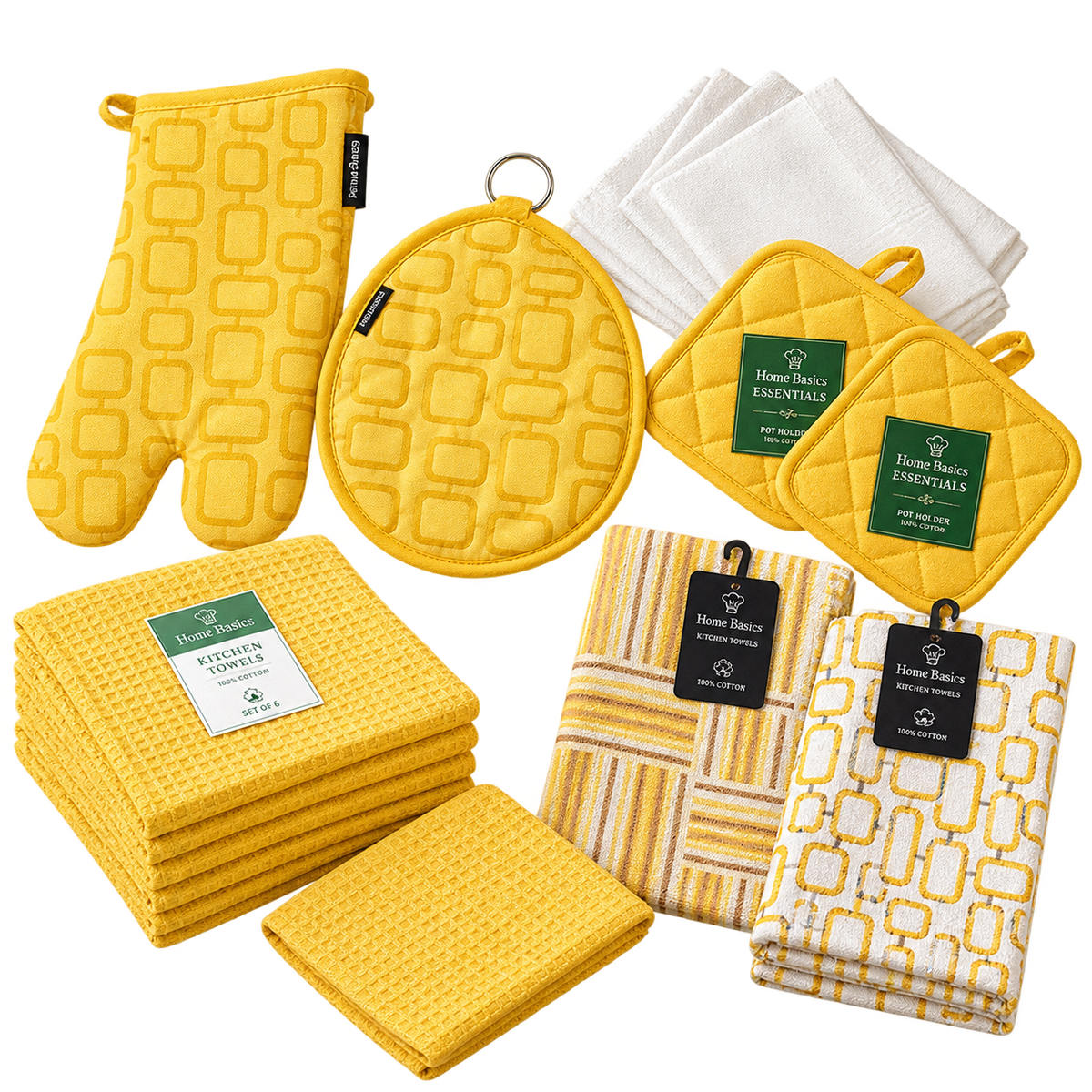 Oven Mitts Heat Resistant Kitchen Gloves and oval pot holder set